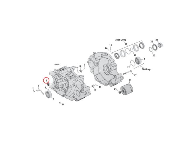 Hovedbilde CAMSHAFT NEEDLE BEARING. INNER, FRONT/REAR 99-06 Twin Cam (Excl. 2006 ...