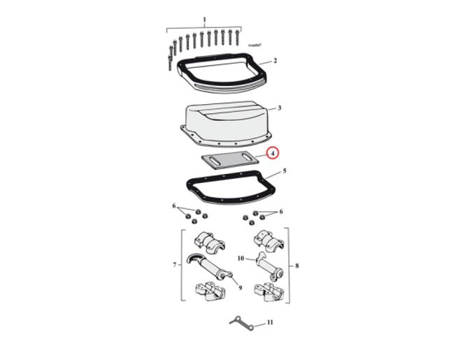 Hovedbilde PAD FOR ROCKER COVER 48-65 Panhead , PAD FOR ROCKER COVER