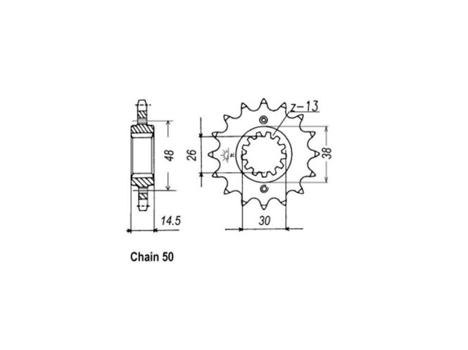 Hovedbilde JT Front Sprocket 339.17, frem drev