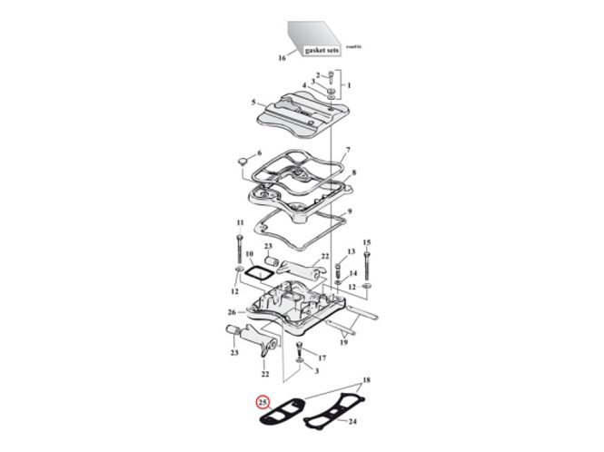 Hovedbilde COMETIC, RIGHT ROCKER COVER GASKET. SLS .020