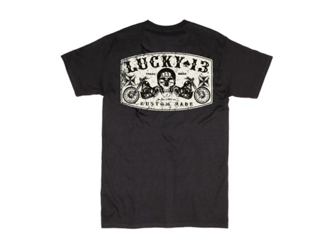 Hovedbilde LUCKY 13 DUAL CHOPPER T-SHIRT BLACK, T-skjorte herre